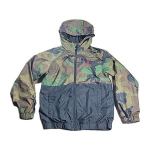 Nike Air Jordan Youth Boys‎ Small Full Zip Jacket Camo Hooded Windbreaker